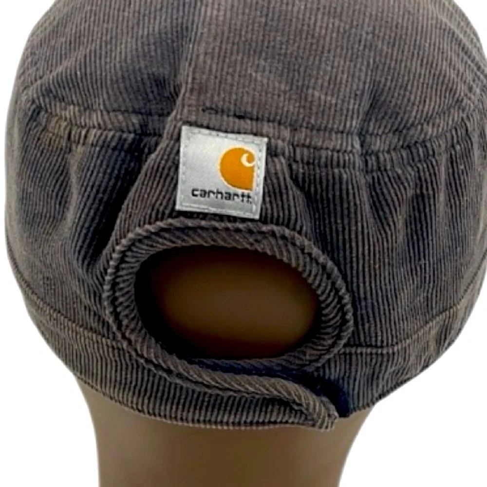 Carhartt Corduroy Cap in Gray with Pink Embroidery adjustable